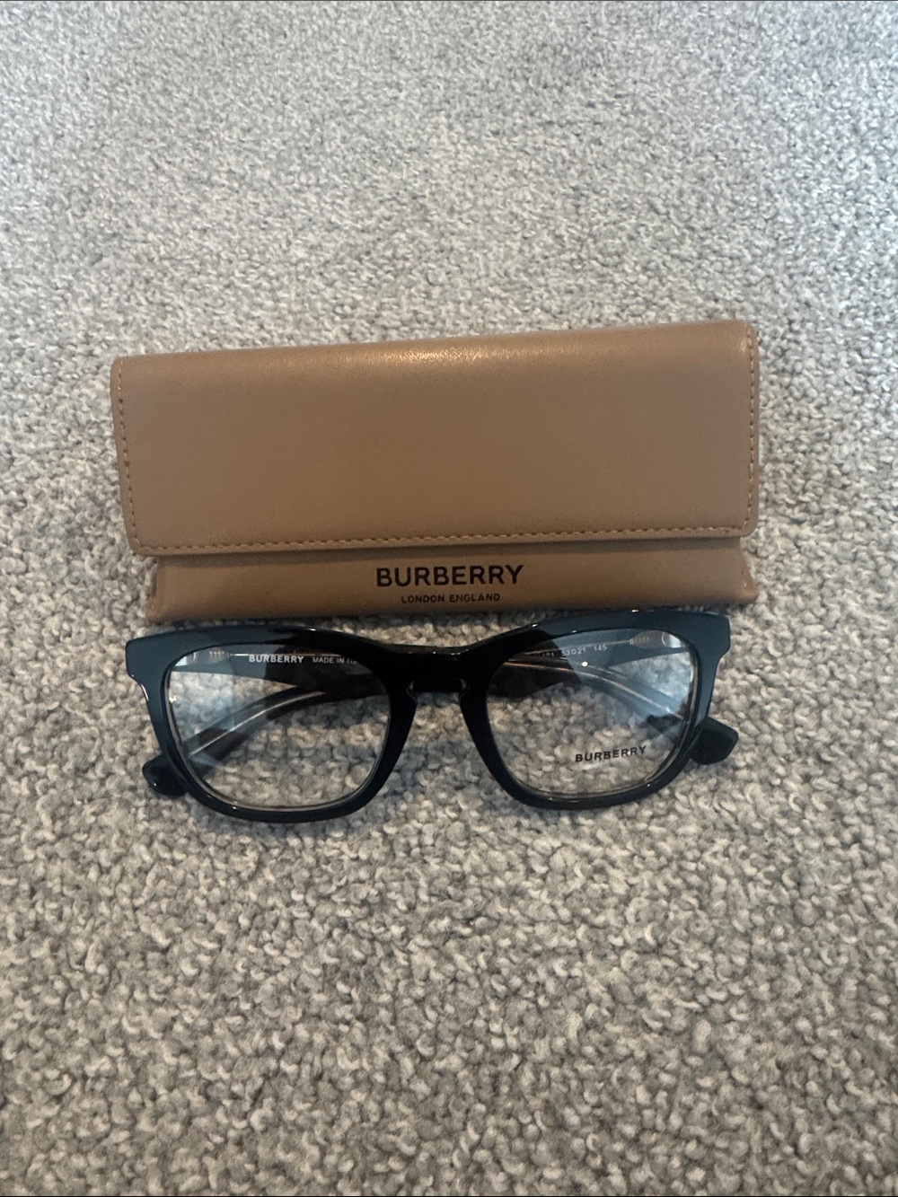 Burberry Black Eyeglasses with Brown Case